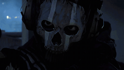 Person Wearing Skull Mask With Headphones GIF