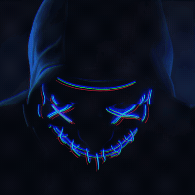 Person Wearing Smiley Face Mask GIF