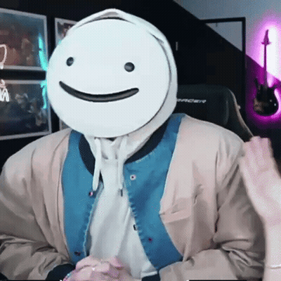 Person Wearing Smiling White Mask Sitting GIF