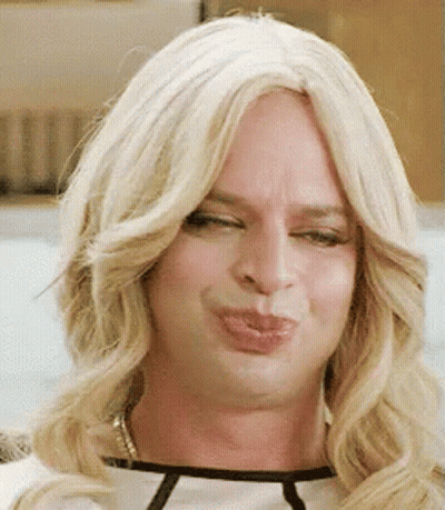 Person Wearing Wig Making Funny Face GIF