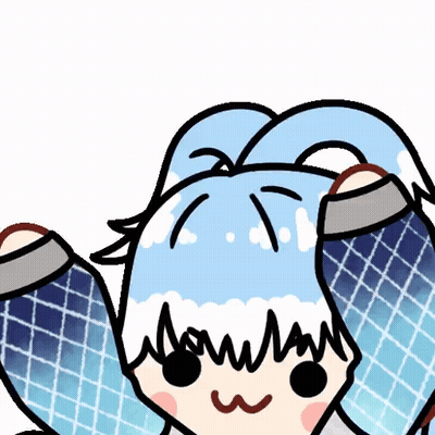 Person With Blue Hair And Smiley Face GIF