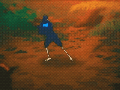 Person With Blue Heart Standing On Dirt Road GIF