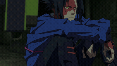 Person With Blue Jacket And Red Face Paint GIF