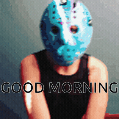 Person With Blue Mask Saying Good Morning GIF