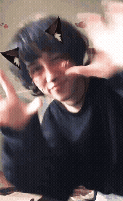 Person With Cat Ears Making Face GIF