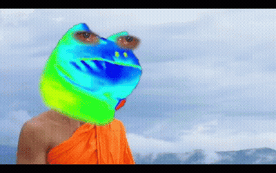 Person With Colorful Frog Head GIF