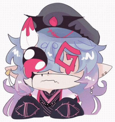 Person With Crown And Red Square On Eye GIF