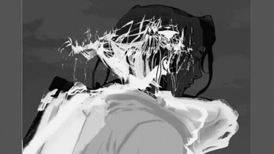Person With Crown Of Thorns Black And White GIF