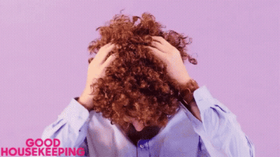Person With Curly Hair Scratching Head GIF