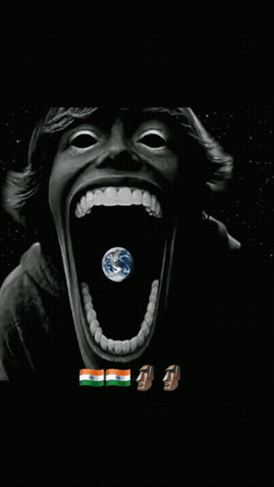 Person With Earth Coming Out Of Mouth GIF