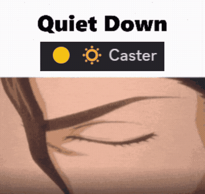 Person With Eyes Closed Says Quiet Down Caster GIF