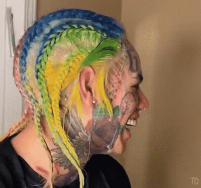 Person With Face Tattoos And TD Text GIF