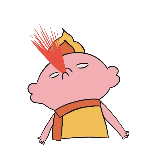 Person With Flame On Head Sticker