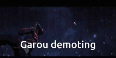 Person With Garou Demoting Text GIF