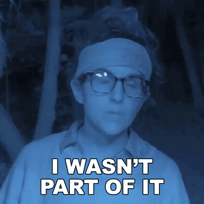 Person With Glasses And Headband Says I Wasn't Part Of It GIF