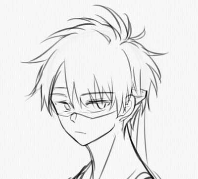 Person With Glasses Black And White Drawing GIF