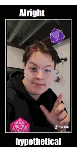 Person With Glasses Saying Alright Hypothetical Sticker