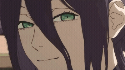 Person With Green Eyes And Purple Hair GIF
