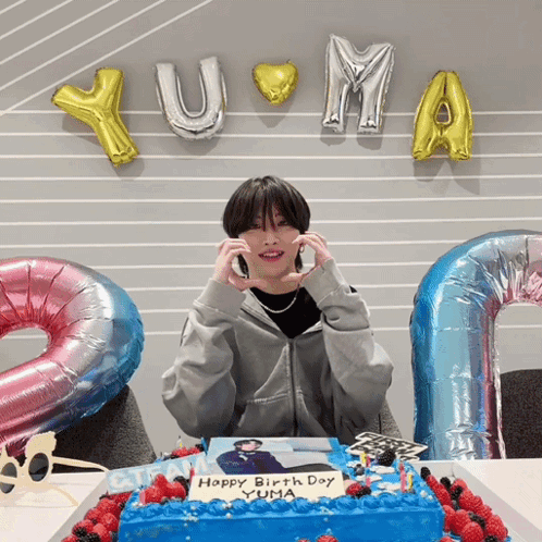 Person With Happy Birthday Yuma Cake GIF