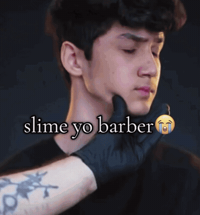 Person With Head Tattoo Slime Yo Barber GIF