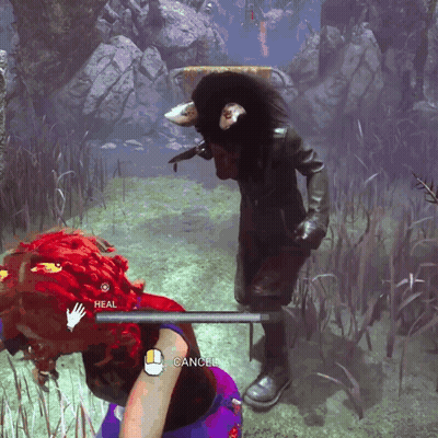 Person With Heal Button On Arm GIF