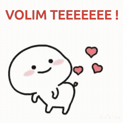 Person With Hearts And Volim Teeee GIF