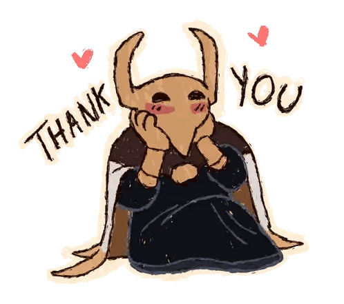 Person With Horns Saying Thank You Sticker