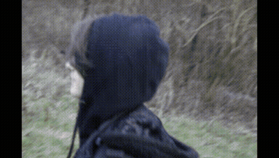 Person With Long Black Hair In Black Hoodie GIF