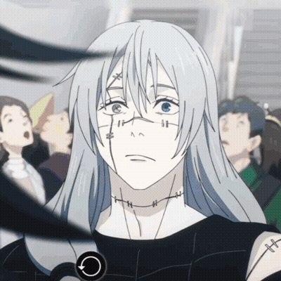 Person With Long White Hair And Arm Tattoo GIF