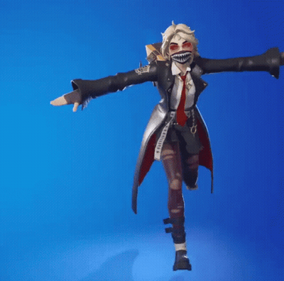 Person With Mask Arms Outstretched Blue Background GIF