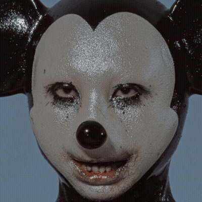Person With Mickey Mouse Mask And Binoculars GIF