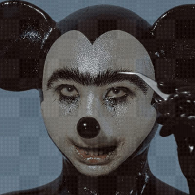 Person With Mickey Mouse Mask GIF