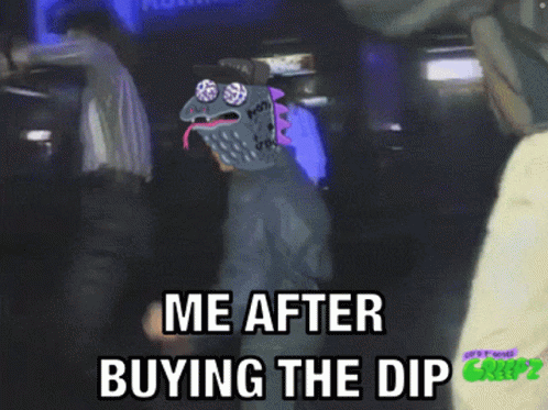 Person With Monster Head Me After Buying The Dip GIF