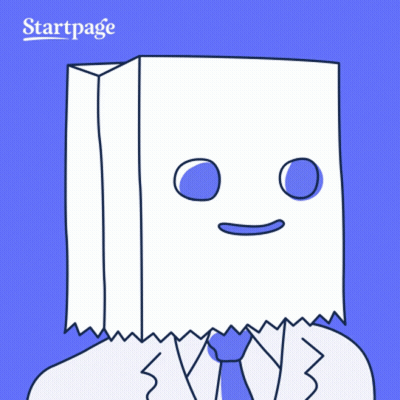 Person With Paper Bag On Head Saying Startpage GIF