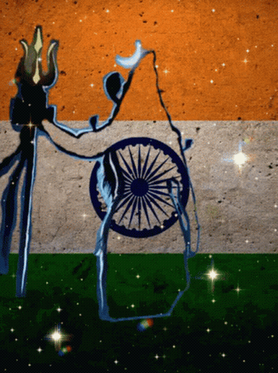 Person With Peace Sign And India Flag GIF