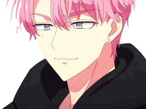 Person With Pink Hair And Blue Eyes Sticker