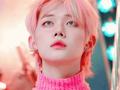 Person With Pink Hair And Pink Sweater GIF