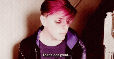 Person With Pink Hair Says That's Not Good GIF