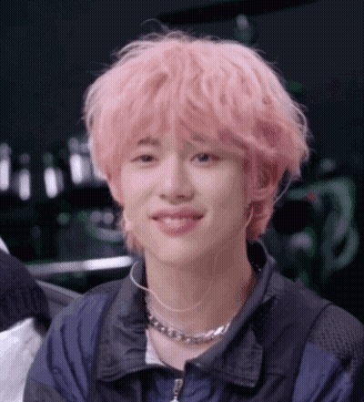 Person With Pink Hair Wearing Necklace GIF