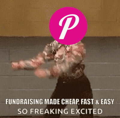 Person With Pink P On Head Fundraising Made Cheap Fast And Easy So Freaking Excited GIF