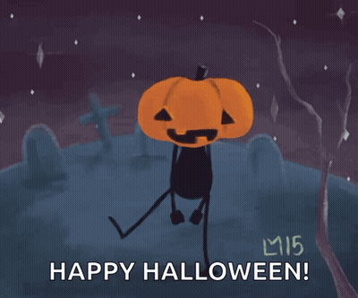 Person With Pumpkin Head Happy Halloween GIF