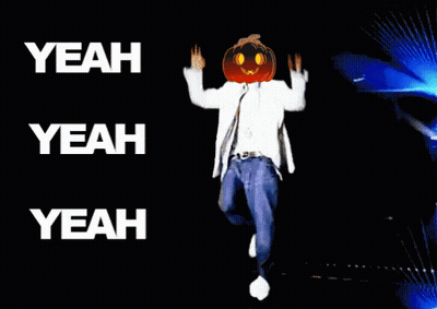 Person With Pumpkin On Head Saying Yeah GIF