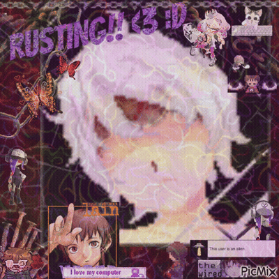 Person With Purple Background Saying Rusting GIF