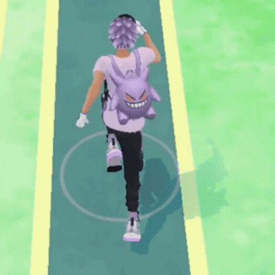 Person With Purple Backpack Walking GIF