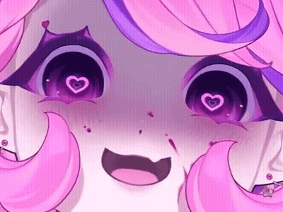 Person With Purple Eyes And Heart GIF