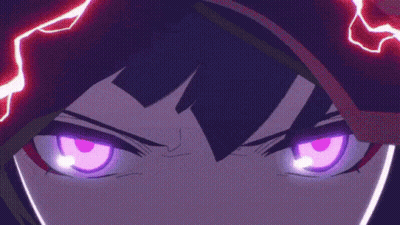 Person With Purple Eyes And Lightning Bolt GIF