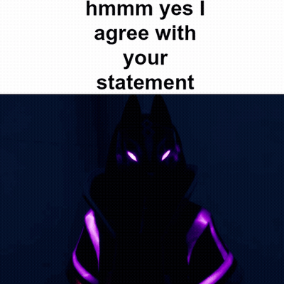 Person With Purple Eyes Saying Hmm Yes I Agree GIF