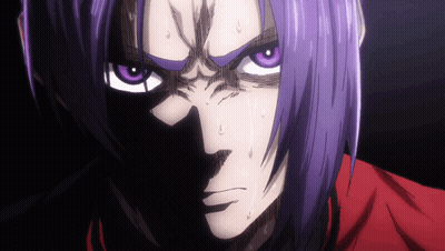 Person With Purple Hair And White Eyes GIF