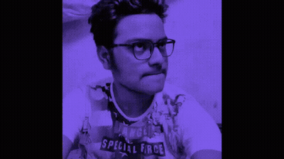 Person With Rainbow Background GIF