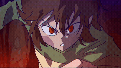 Person With Red Eyes And Green Shirt GIF